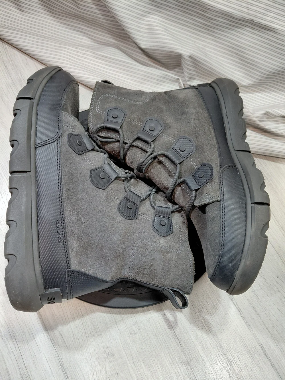 Sorel Mens Explorer Waterproof Gray Suede Leather Lace-Up Ankle Boots SIZE 10
